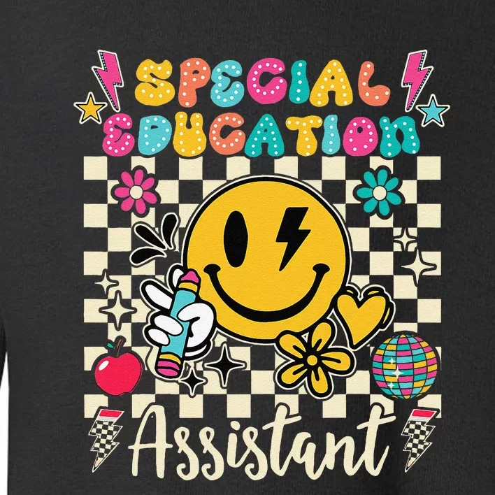 Special Education Assistant Teacher Groovy Back To School Toddler Sweatshirt