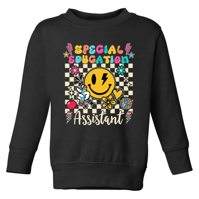 Special Education Assistant Teacher Groovy Back To School Toddler Sweatshirt