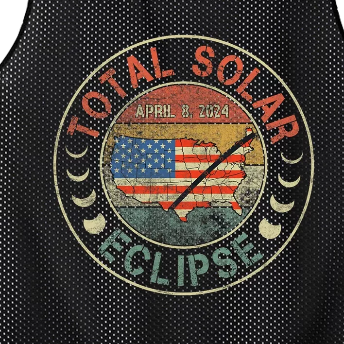 Solar Eclipse April 8 2024 America Path Map Vintage Totality Mesh Reversible Basketball Jersey Tank