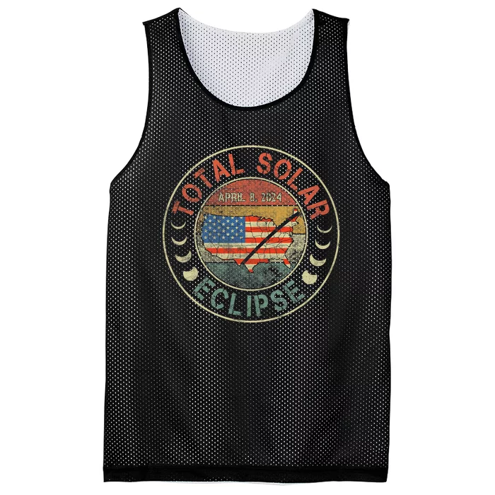 Solar Eclipse April 8 2024 America Path Map Vintage Totality Mesh Reversible Basketball Jersey Tank