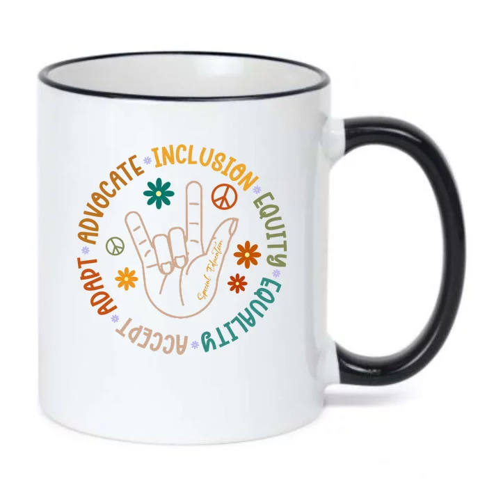 Special Education Autism Accept Equality Hippie Black Color Changing Mug