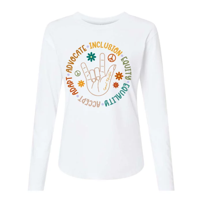 Special Education Autism Accept Equality Hippie Womens Cotton Relaxed Long Sleeve T-Shirt