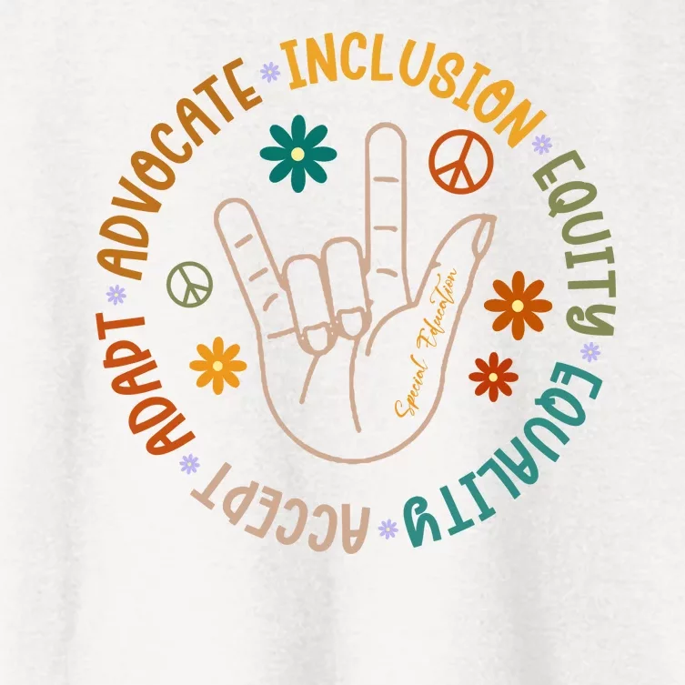 Special Education Autism Accept Equality Hippie Women's Crop Top Tee