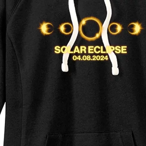 Solar Eclipse April 08 2024 Women's Fleece Hoodie