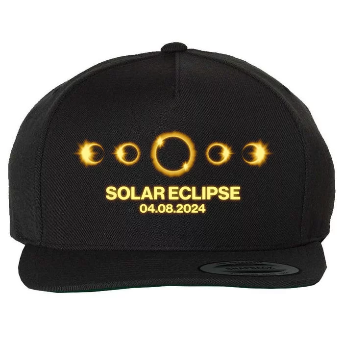 Solar Eclipse April 08 2024 Wool Snapback Cap