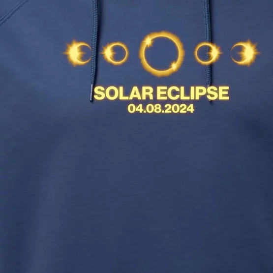 Solar Eclipse April 08 2024 Performance Fleece Hoodie