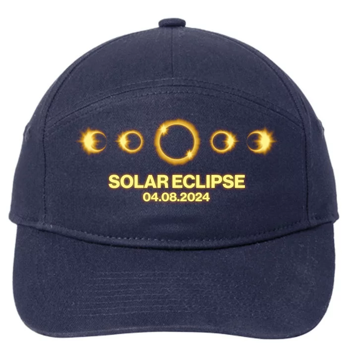 Solar Eclipse April 08 2024 7-Panel Snapback Hat