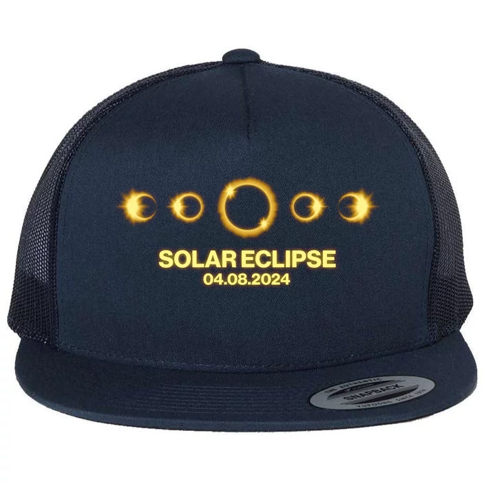 Solar Eclipse April 08 2024 Flat Bill Trucker Hat