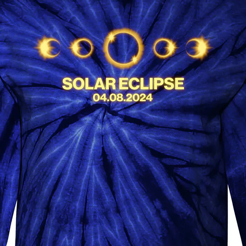 Solar Eclipse April 08 2024 Tie-Dye Long Sleeve Shirt