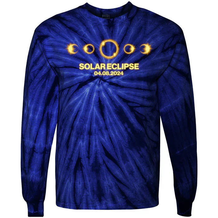 Solar Eclipse April 08 2024 Tie-Dye Long Sleeve Shirt