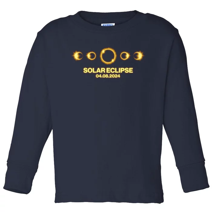 Solar Eclipse April 08 2024 Toddler Long Sleeve Shirt