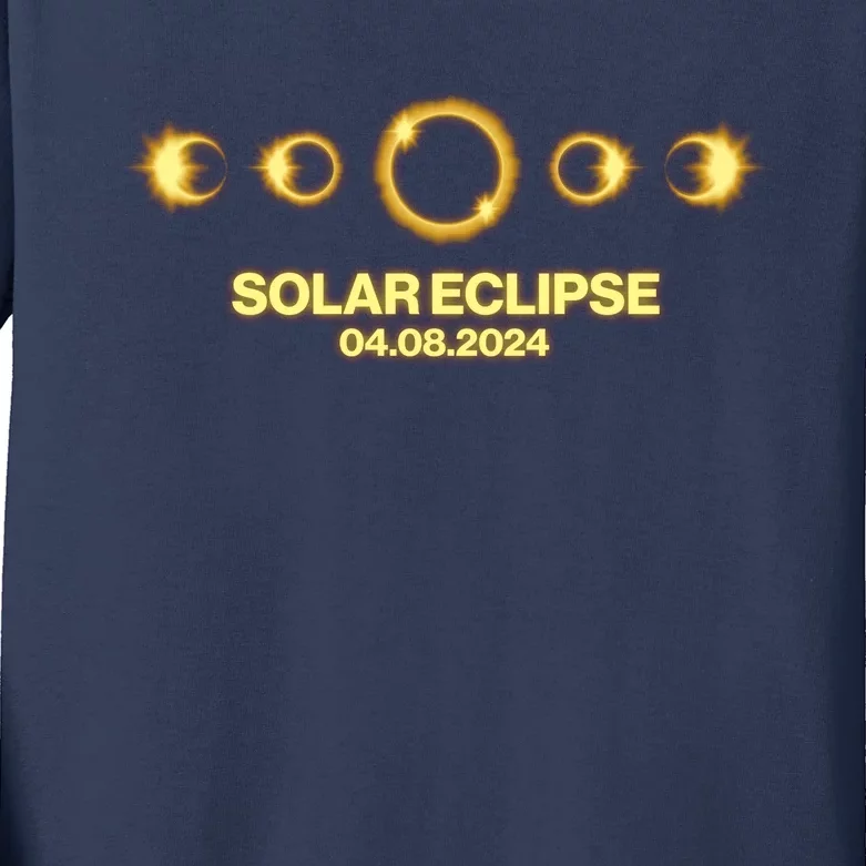 Solar Eclipse April 08 2024 Kids Long Sleeve Shirt