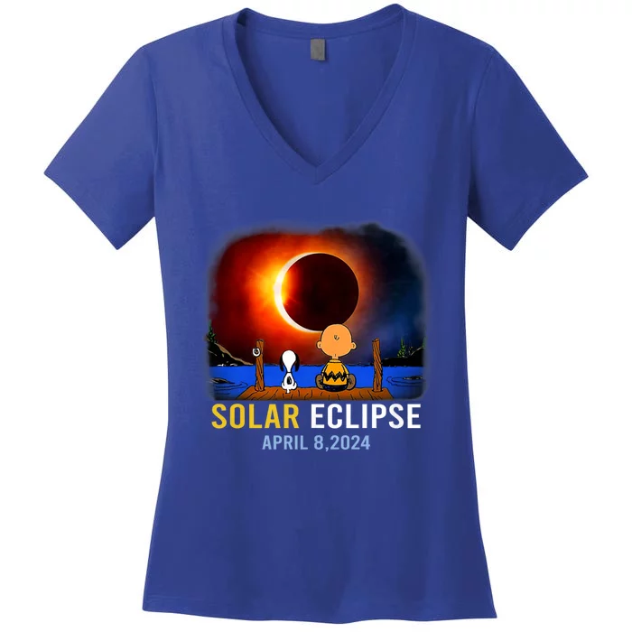 Solar Eclipse April 8 2024 Totality April 8 Women's V-Neck T-Shirt