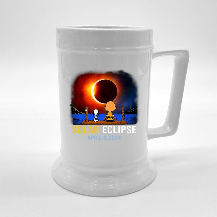 Solar Eclipse April 8 2024 Totality April 8 Front & Back Beer Stein