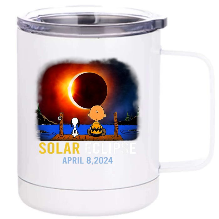 Solar Eclipse April 8 2024 Totality April 8 Front & Back 12oz Stainless Steel Tumbler Cup