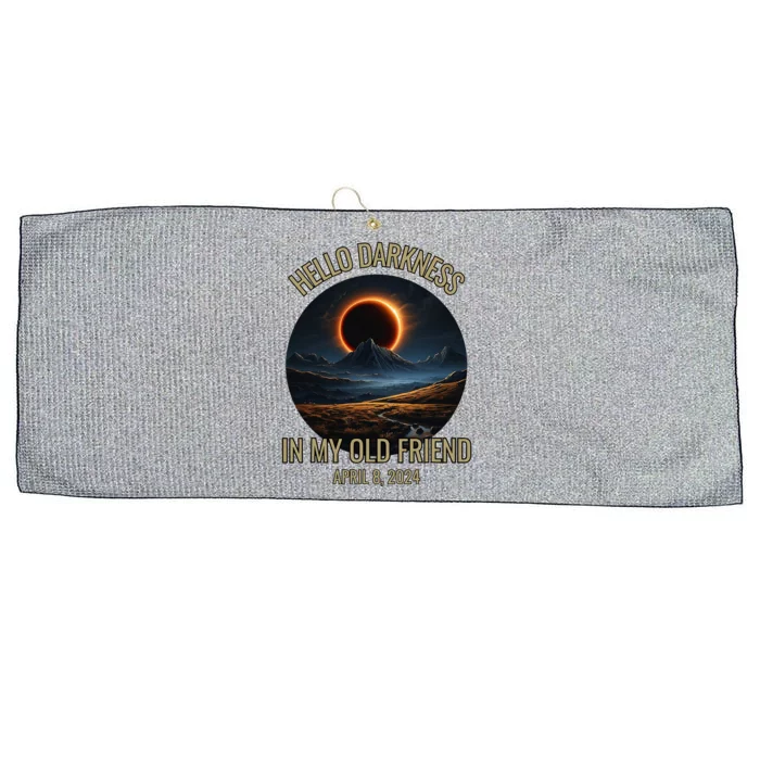 Solar Eclipse April 08 2024 Large Microfiber Waffle Golf Towel