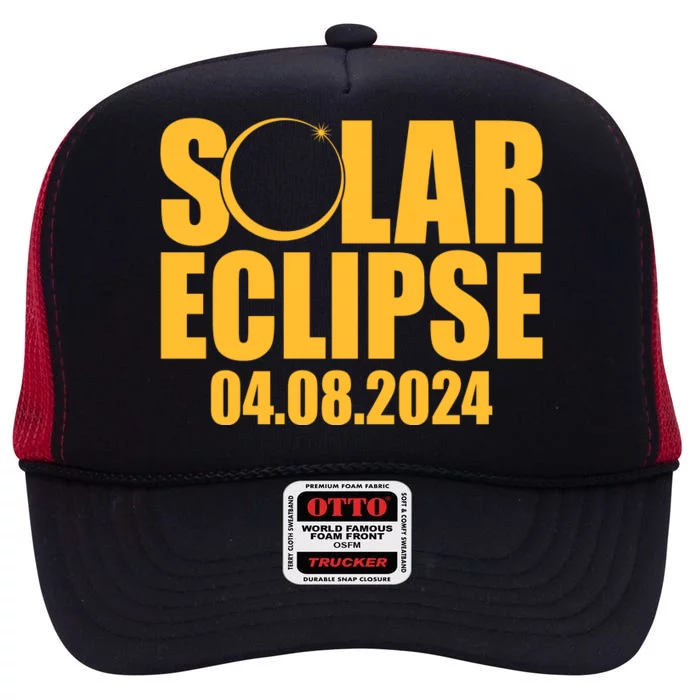 Solar Eclipse April 08 2024 High Crown Mesh Trucker Hat