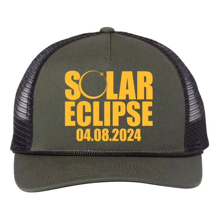 Solar Eclipse April 08 2024 Retro Rope Trucker Hat Cap