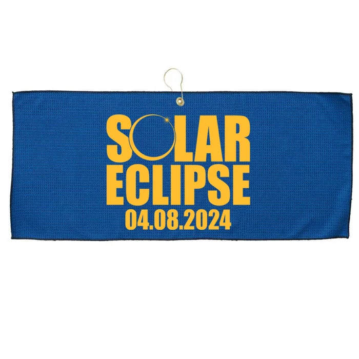 Solar Eclipse April 08 2024 Large Microfiber Waffle Golf Towel