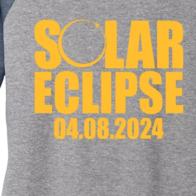 Solar Eclipse April 08 2024 Women's Tri-Blend 3/4-Sleeve Raglan Shirt