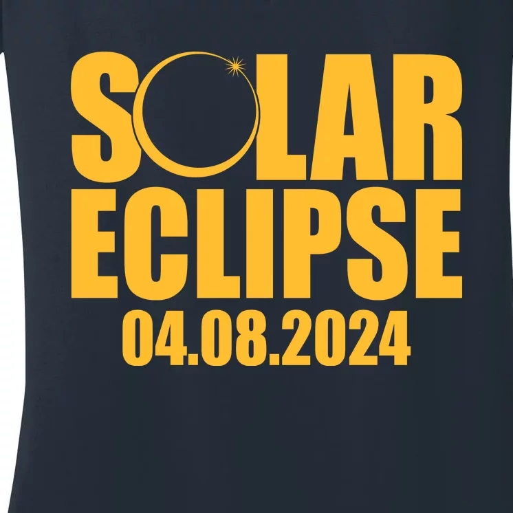 Solar Eclipse April 08 2024 Women's V-Neck T-Shirt