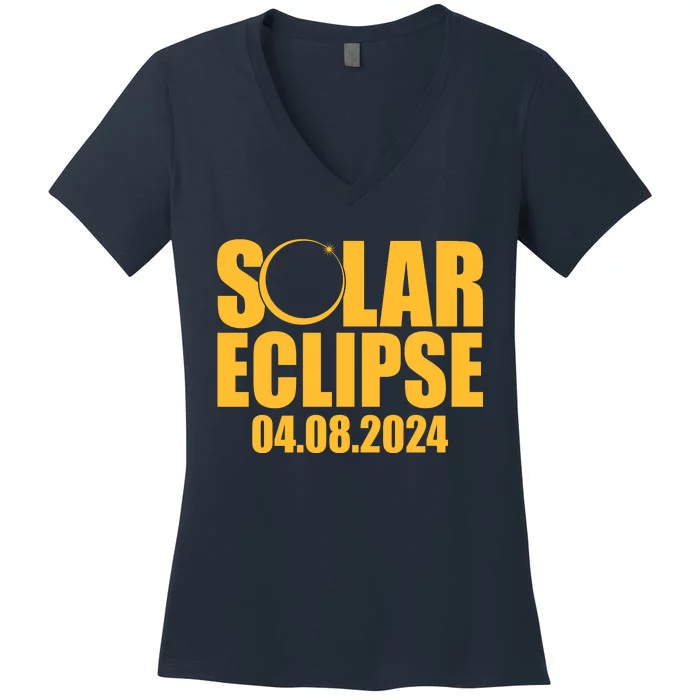 Solar Eclipse April 08 2024 Women's V-Neck T-Shirt