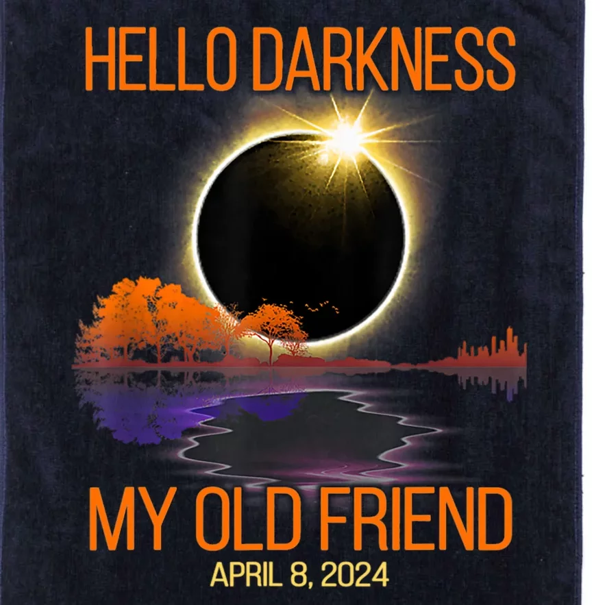 Solar Eclipse April 08 2024 Hello Darkness My Old Friend Platinum Collection Golf Towel