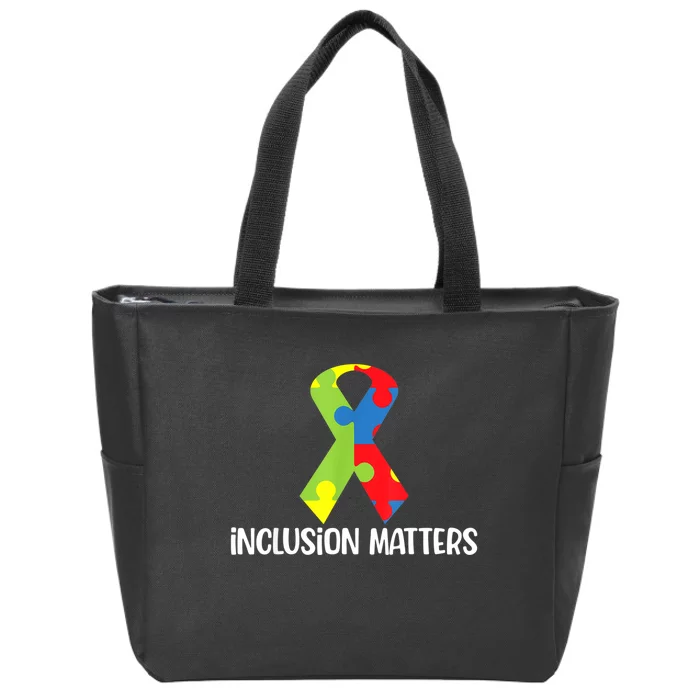 Special Education Autism Awareness Teacher Inclusion Matters Zip Tote Bag