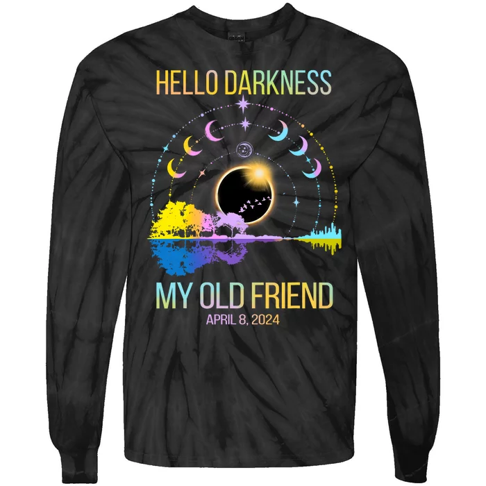 Solar Eclipse April 08 2024 Tie-Dye Long Sleeve Shirt