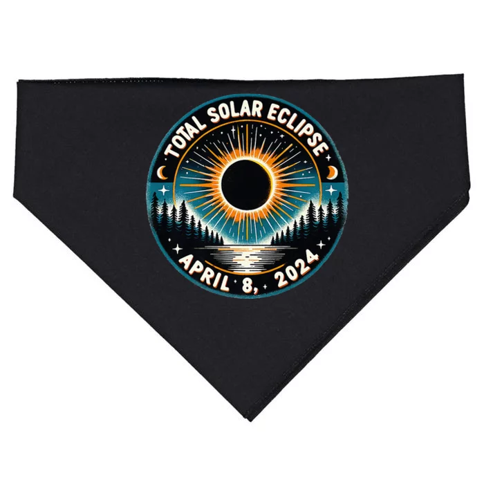 Solar Eclipse Astronomy Vintage 2024 Solar Eclipse USA-Made Doggie Bandana