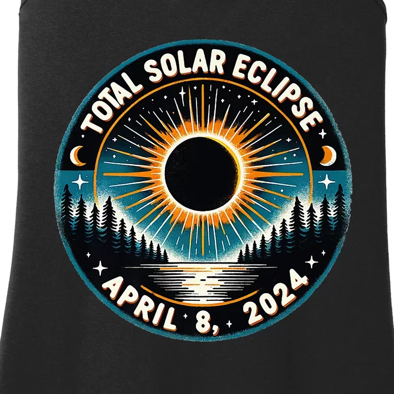 Solar Eclipse Astronomy Vintage 2024 Solar Eclipse Ladies Essential Tank