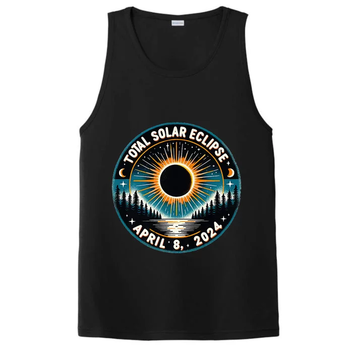 Solar Eclipse Astronomy Vintage 2024 Solar Eclipse Performance Tank