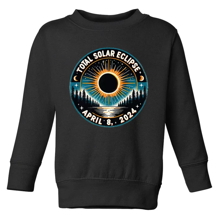 Solar Eclipse Astronomy Vintage 2024 Solar Eclipse Toddler Sweatshirt