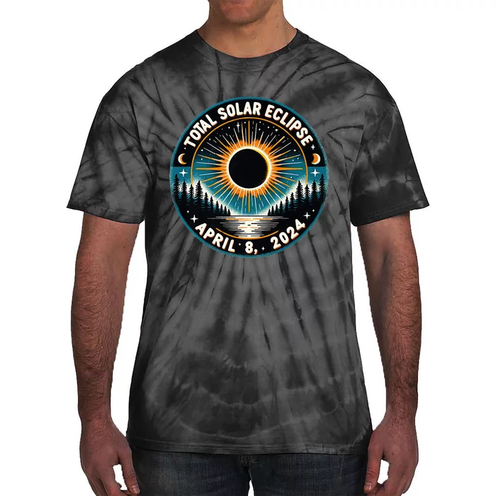 Solar Eclipse Astronomy Vintage 2024 Solar Eclipse Tie-Dye T-Shirt