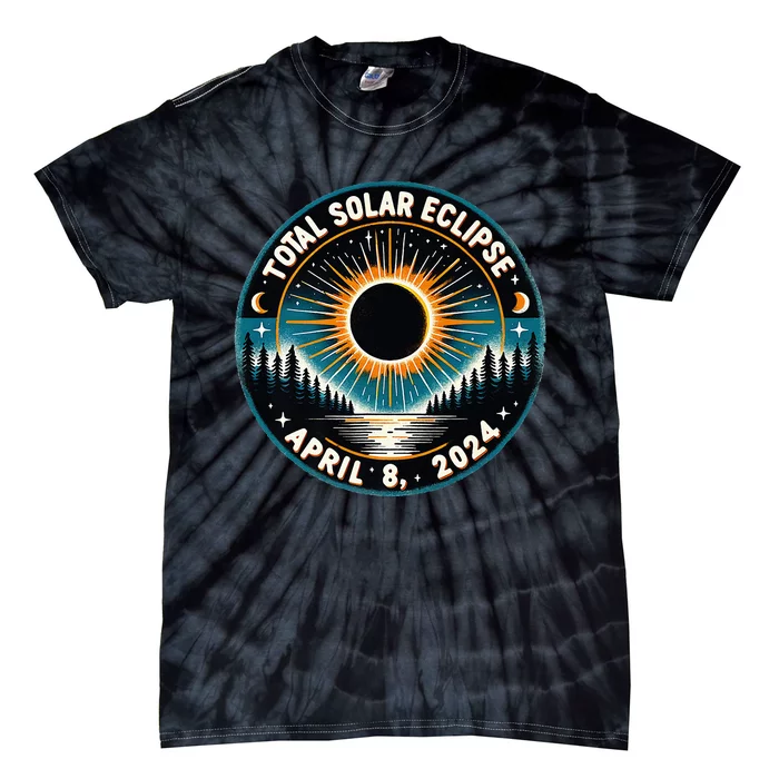 Solar Eclipse Astronomy Vintage 2024 Solar Eclipse Tie-Dye T-Shirt