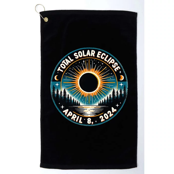 Solar Eclipse Astronomy Vintage 2024 Solar Eclipse Platinum Collection Golf Towel