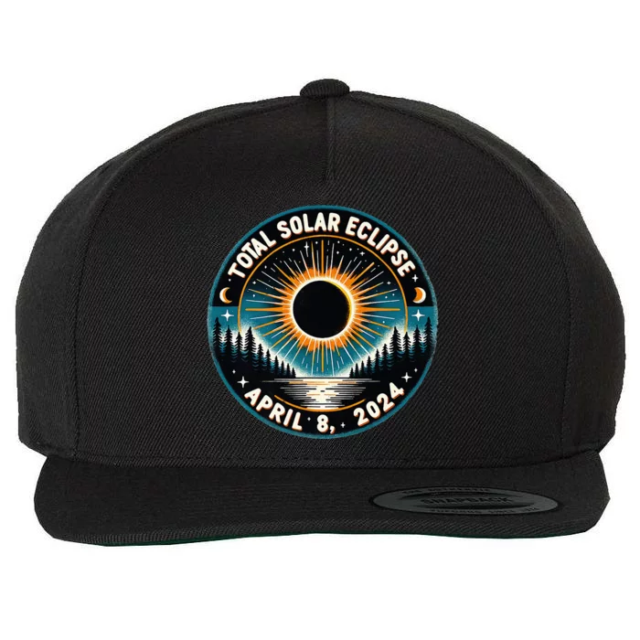 Solar Eclipse Astronomy Vintage 2024 Solar Eclipse Wool Snapback Cap