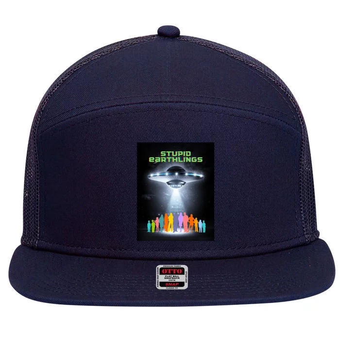 Stupid Earthlings Alien 7 Panel Mesh Trucker Snapback Hat