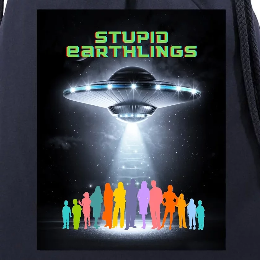 Stupid Earthlings Alien Drawstring Bag