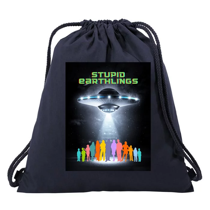 Stupid Earthlings Alien Drawstring Bag