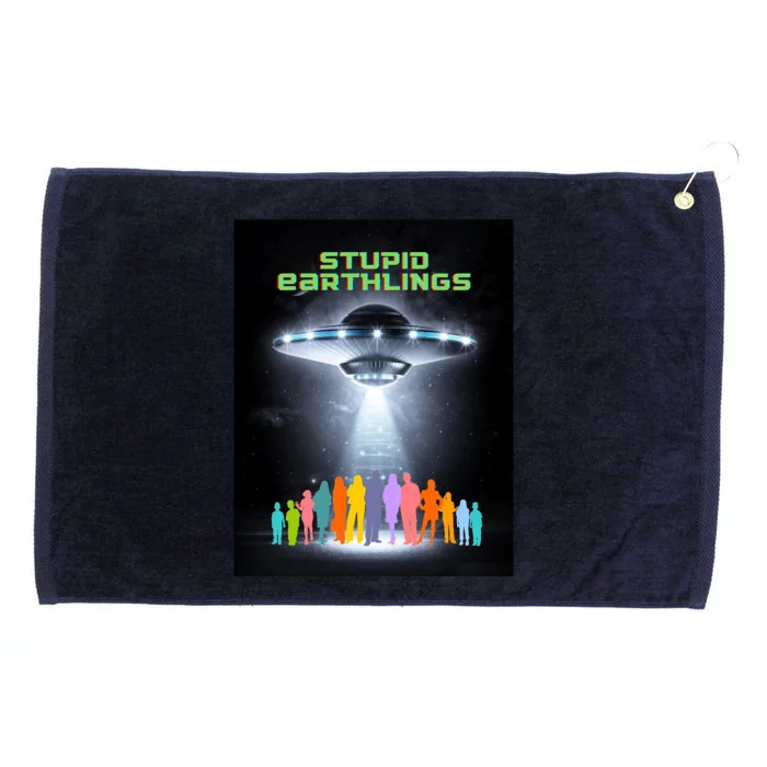 Stupid Earthlings Alien Grommeted Golf Towel