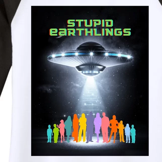 Stupid Earthlings Alien Women's Tri-Blend 3/4-Sleeve Raglan Shirt