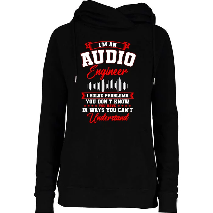 Sound Engineer Audio Recording Editor Womens Funnel Neck Pullover Hood