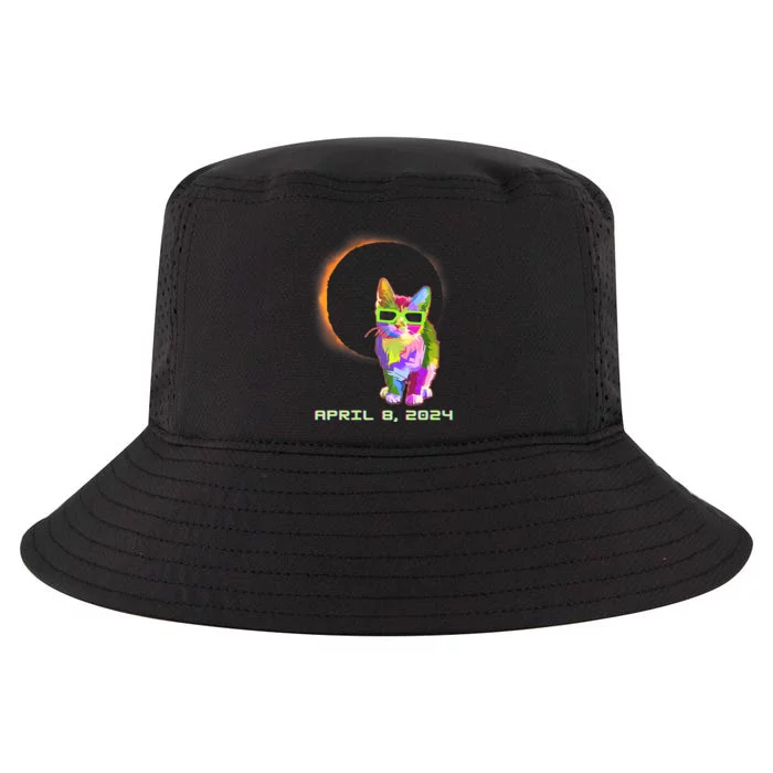 Solar Eclipse April 8 2024 Cat Wearing Eclipse Glasses Cool Comfort Performance Bucket Hat