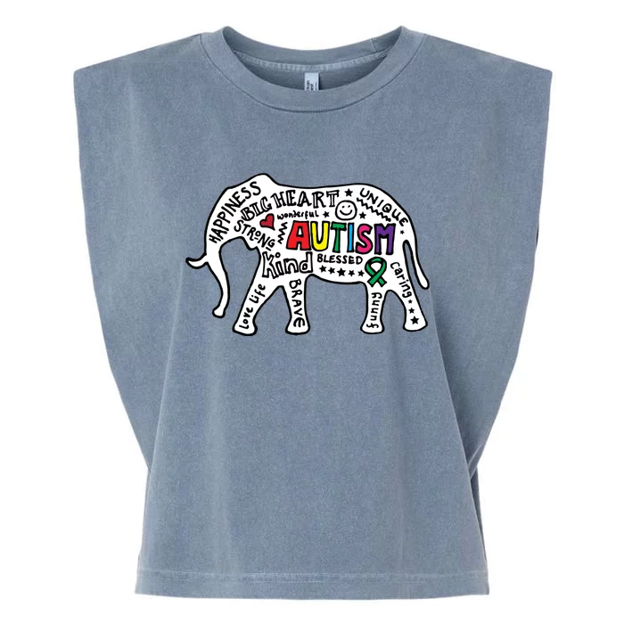 Strang Elephant Autism Awareness Garment-Dyed Women's Muscle Tee