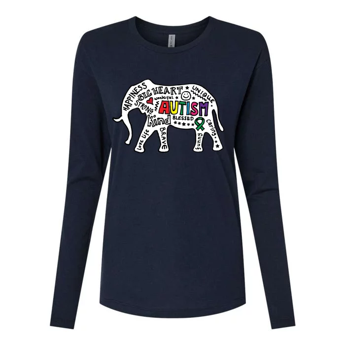 Strang Elephant Autism Awareness Womens Cotton Relaxed Long Sleeve T-Shirt