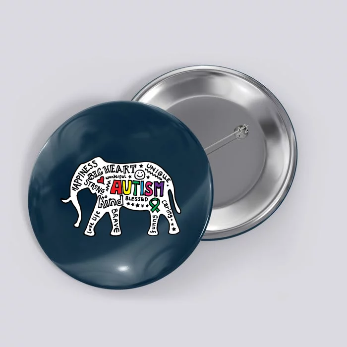 Strang Elephant Autism Awareness Button