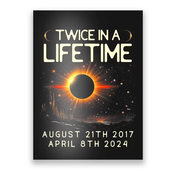 Solar Eclipse Astronomy Twice In Lifetime 2024 Solar Eclipse Poster