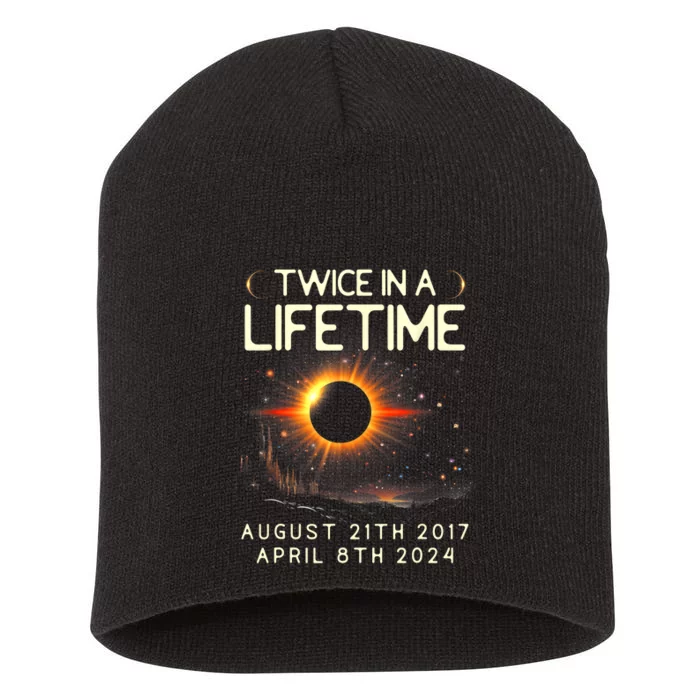 Solar Eclipse Astronomy Twice In Lifetime 2024 Solar Eclipse Short Acrylic Beanie