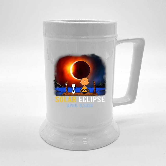 Solar Eclipse April 8 2024 Totality April 8 Front & Back Beer Stein